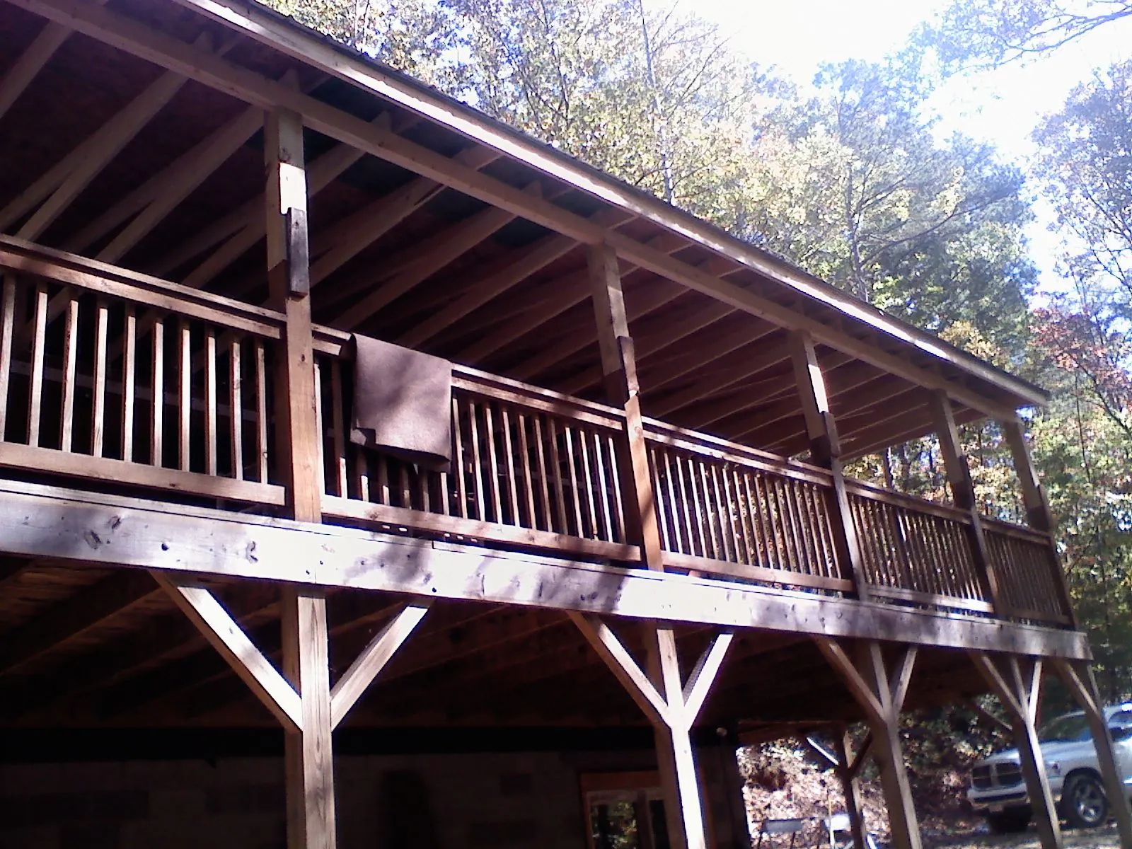Timber framing under a new elevated porch and deck — Roof Leak Repair in Darby by Roofing Brothers